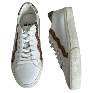 MADEWELL SIDEWALK LOW TOP LEATHER CALF HAIR WAVE EDITION SNEAKER SIZE 8.5